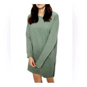LOLE SIKA Sweatshirt Dress Womens Small Laurel Wreath Heather Green‎ Zip Pilling